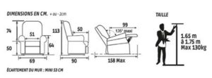 Dimensions fauteuil releveur dublin 2 moteur