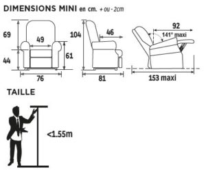 Dimensions fauteuil releveur cassis