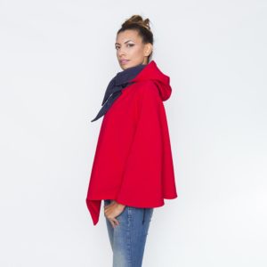 Poncho Pascal rouge marine